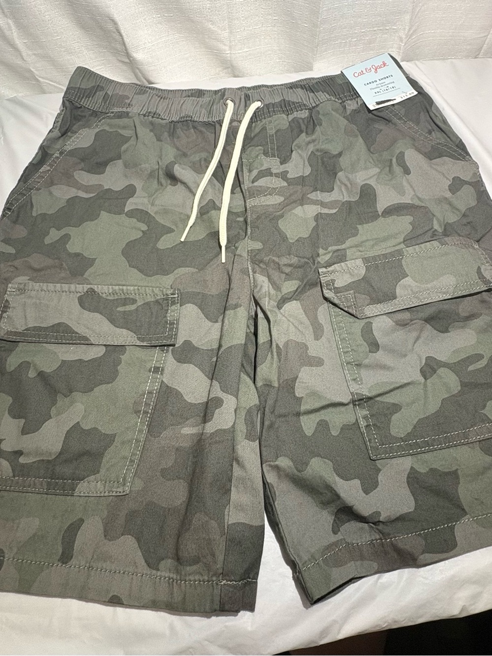 Cat & Jack Boys Camo Cargo Shorts - Green and Olive